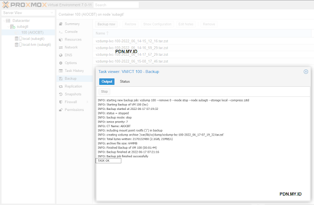 Terbaru Cara Membackup Virtual Machine di Proxmox