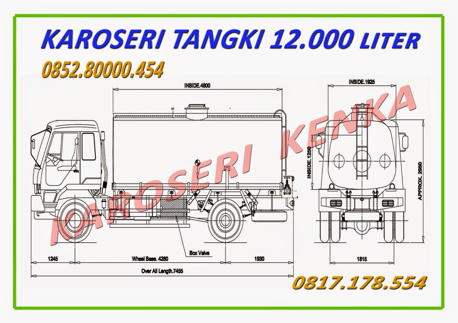  TRUK  TANGKI  5000 LITER  KAROSERI KENKA