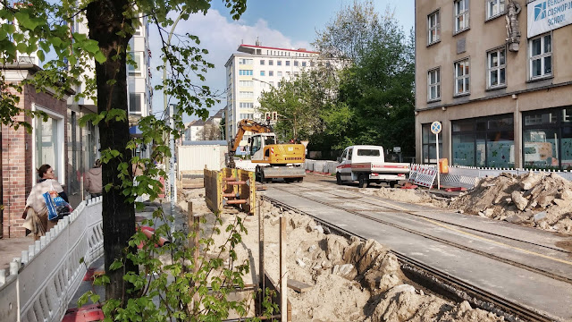 Baustelle Invalidenstraße / Chausseestraße, Strassenbauarbeiten, 10115 Berlin, 19.04.2014