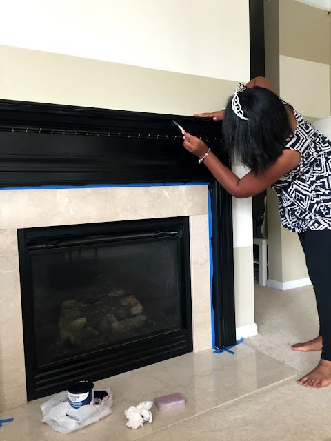 How to Paint Your Fireplace - Black