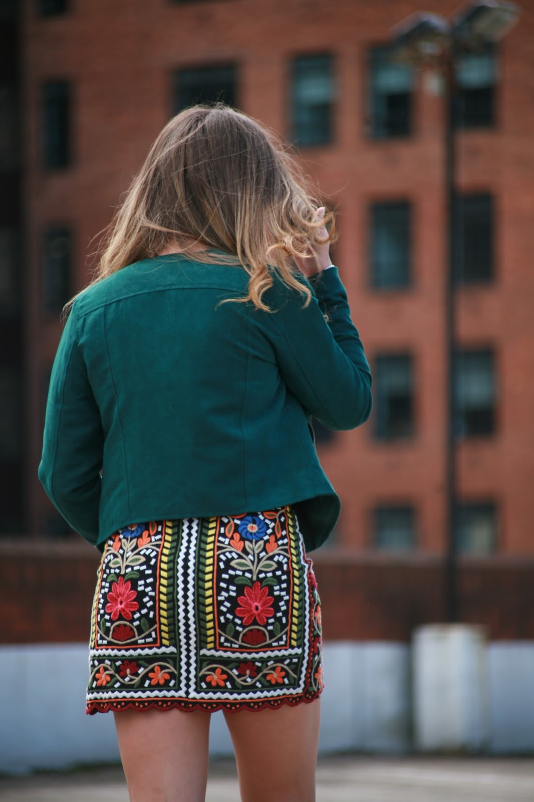 embroidered zara skirt