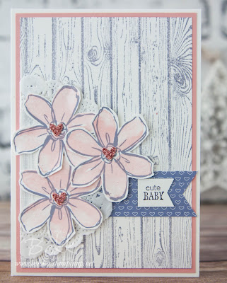 Cute New Baby Girl Card Made Using Stampin' Up! UK Supplies