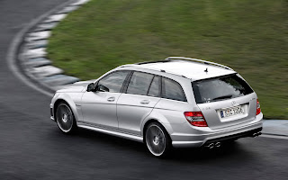 Mercedes Benz C63 White Back car wallpaper