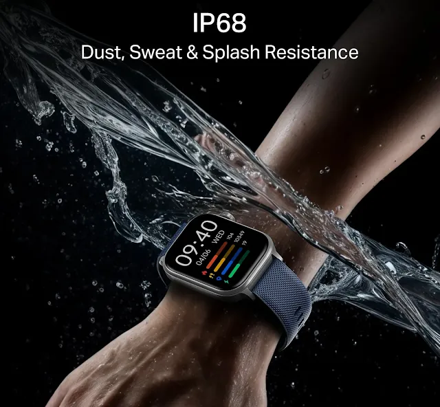 Boat Storm Infinity Plus smartwatch with IP68 waterproof and dust resistance