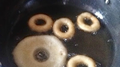 frying maggi donuts