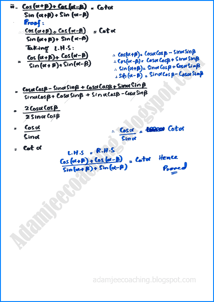 trigonometric-identities-of-sum-and-difference-of-angles-exercise-10-1-mathematics-11th