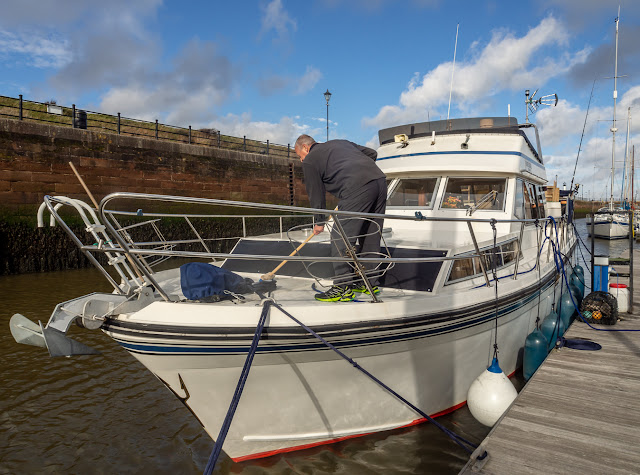 Photo of Phil cleaning Ravensdale after Monday's fishing trip