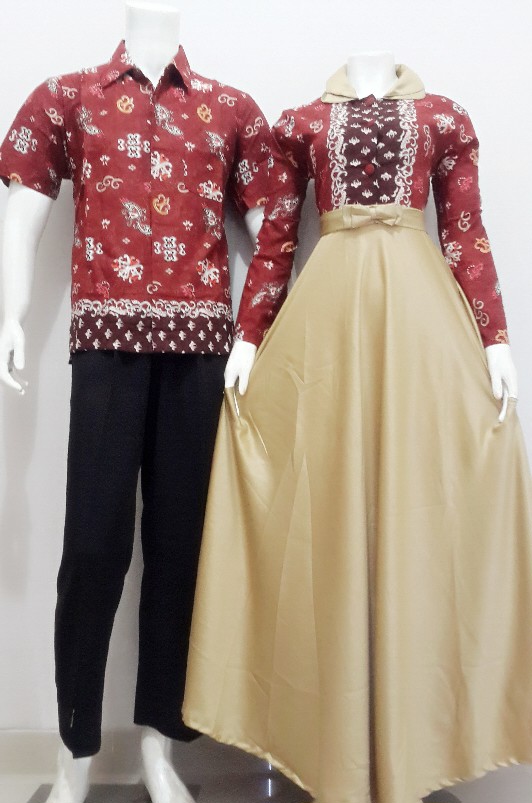 Baju Batik Gamis Sarimbit Kode SRG87 - Batik Bagoes Solo