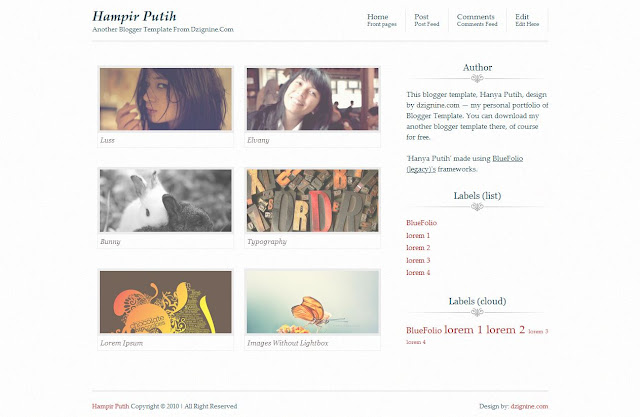 Hamir Putih free blogger gallery template download