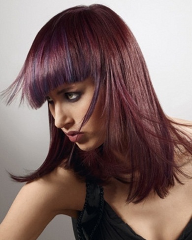 Glam Purple Hair Highlights Idea 2014