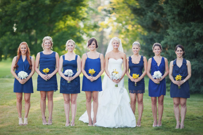 Navy blue bridesmaid dresses what do groomsmen wear