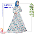   Gamis Misbee Blue Motif Bunga - Rp 110.000