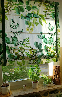 Simple cotton roman blinds