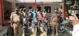 तीन अन्तरजनपदीय वाहन चोर गिरफ्तार, 6 मोटरसाइकिल बरामद | #NayaSaberaNetwork