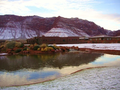 Roland Lee photo of snow on the Red Mountain at Snow Canyon