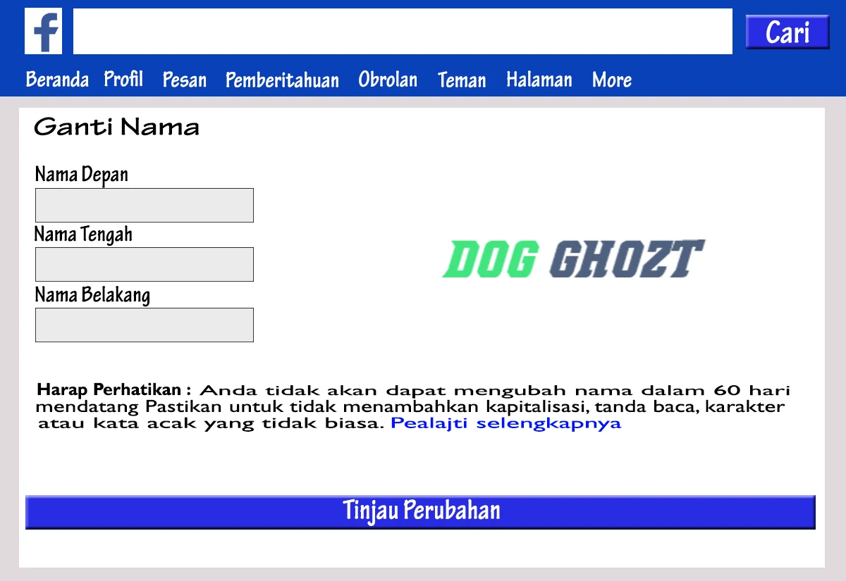 Pengaturan Ubah Nama Facebook
