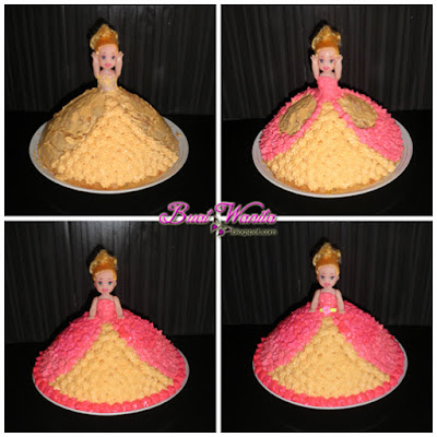 Cara Mudah Deco Kek Puteri. Cara Deco Princess Cake Simple. Deco Kek Princess Cake Dengan Butter Cream. Cara Deco Kek Puteri / Anak Patung / Doll Yang Simple.