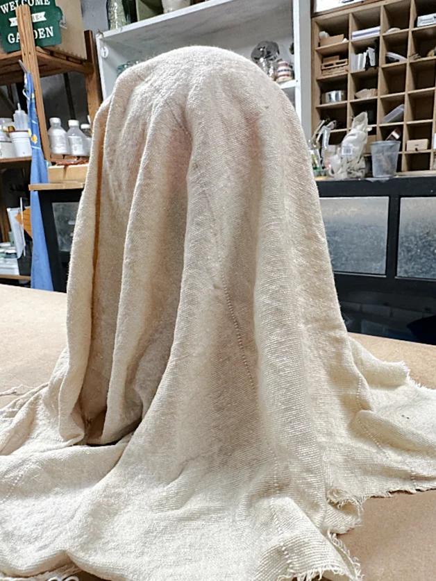 wet fabric draped over ghost form