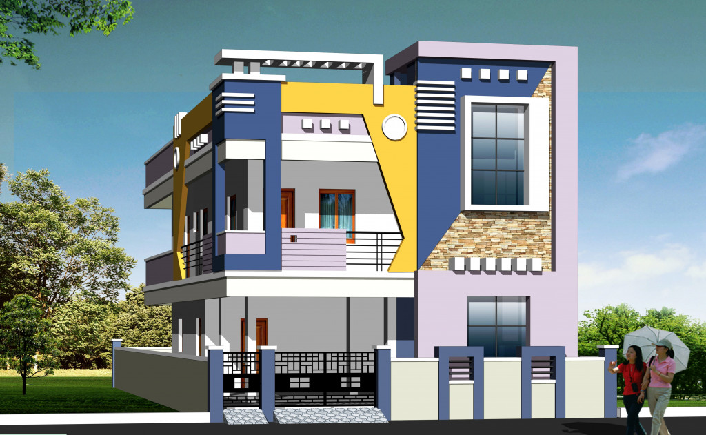 Duplex House Front Design - Small Modern Two Storey Duplex House Design Pictures - Duplex house design - NeotericIT.com