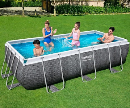 Bestway 13ft 3” Power Steel Rattan Rectangular Pool