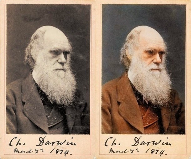28 Realistically Colorized Historical Photos Make the Past Seem Incredibly Alive - Charles Darwin, 1874