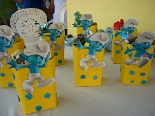 Children parties, Smurfs centerpiece decorations