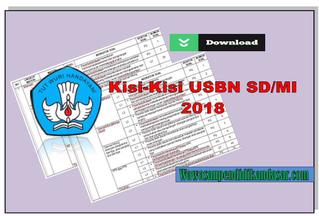 Download Kisi-Kisi Soal USBN SD/MI Tahun 2018