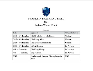 FHS Track schedule for Fall II