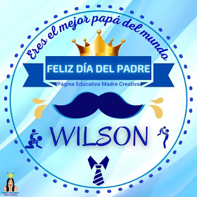 Solapín Nombre Wilson para redes sociales por Día del Padre