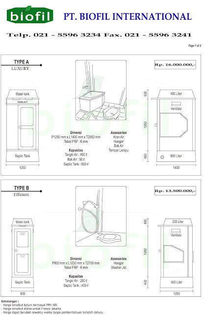 portable toilet fiberglass, flexible toilet fibreglass, biofil asli, induro, biotech