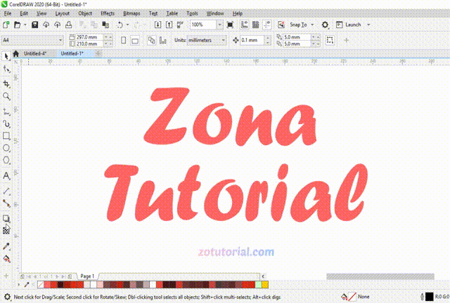 Membuat Double Outline Teks Tulisan Di Coreldraw 2020 Terbaru Zotutorial