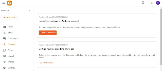 connect adsnese to blogger