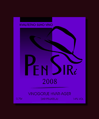 pen siri red wine label