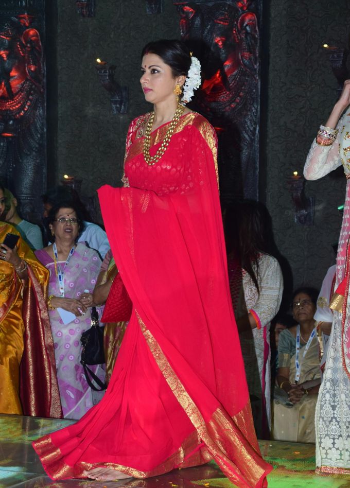 Indian Beautiful Actress Bhagyashree Photos In Red Saree ...