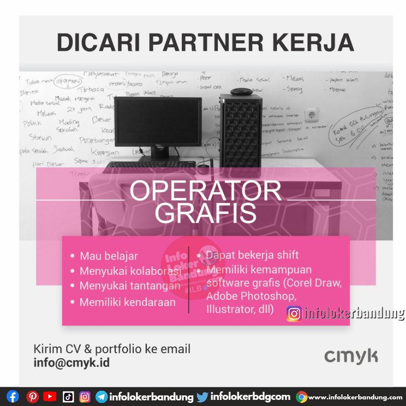 Lowongan Kerja Operator Grafis CMYK Bandung Oktober 2022