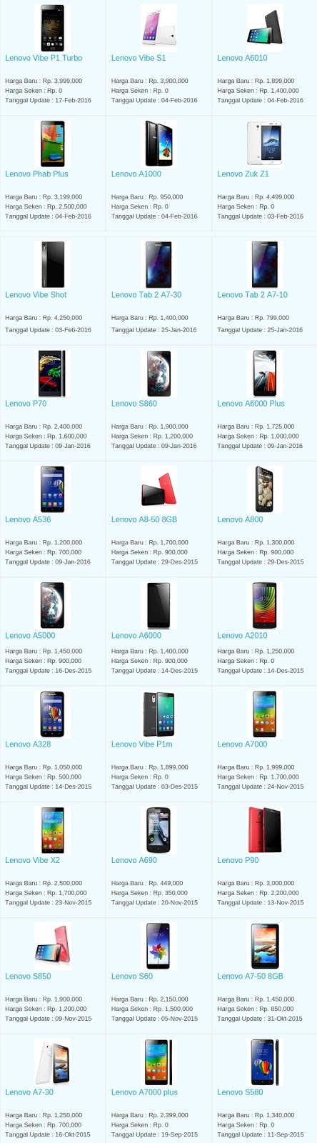 Daftar Harga Terbaru Hp Lenovo Maret 2016 Daftar Harga Terbaru Hp Lenovo Maret 2016