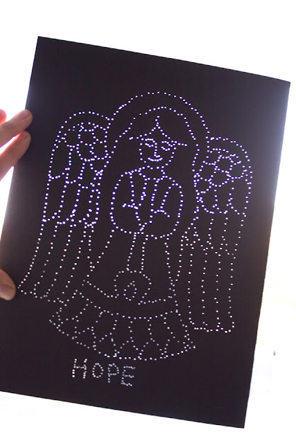 How to Make Christmas Pin Prick Angel Art with Kids
