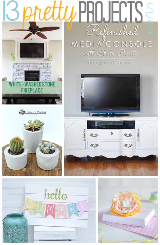 13 Pretty Projects at GingerSnapCrafts.com #diy #homeprojects #linkparty #features