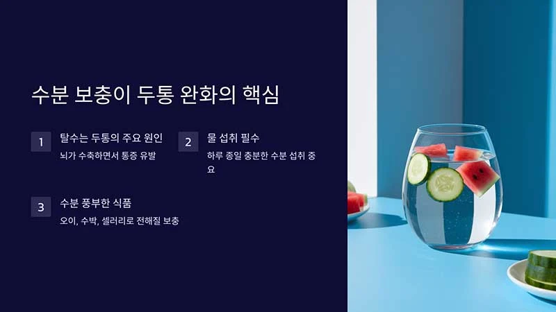 수분 보충이 두통 완화의 핵심