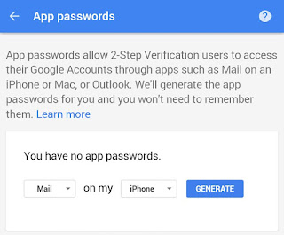 Generate application-specific password