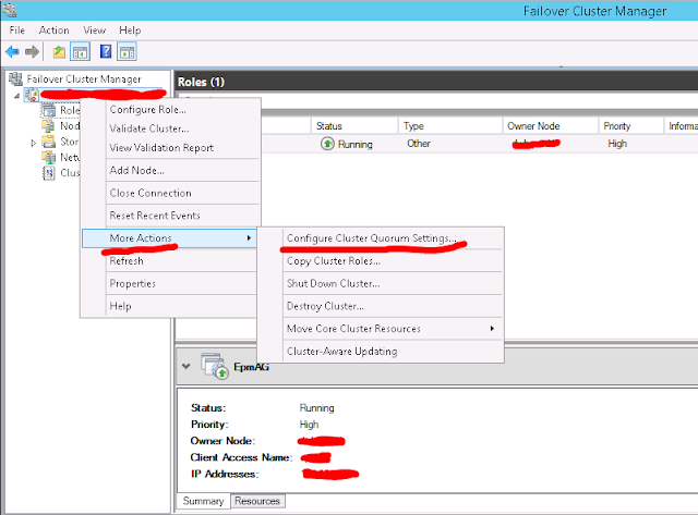 Failover Cluster Manager - Quorum Configuration