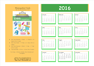 Free Printable 2016 Calendar For Kids