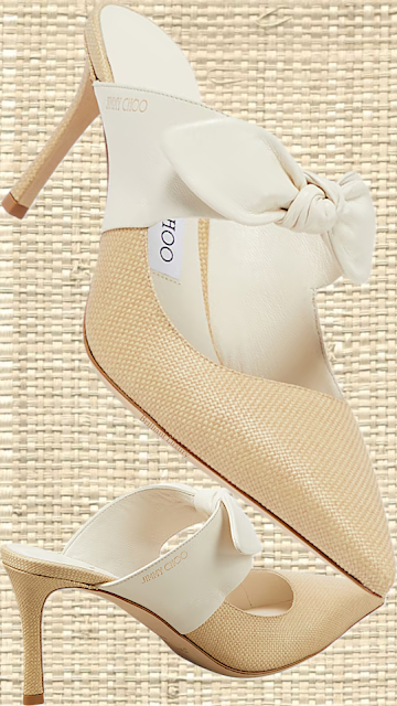 ♦Jimmy Choo Rali raffia and leather mules #brilliantluxury