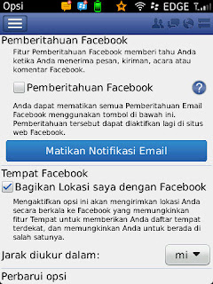 cara pengaturan facebook pada blackberry