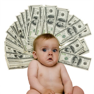 picture of baby with money