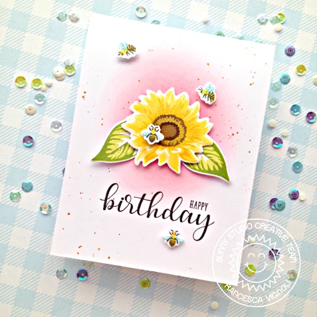 Sunny Studio Stamps: Sunflower Fields Birthday Balloons Happy Birthday Card by Franci Vignoli