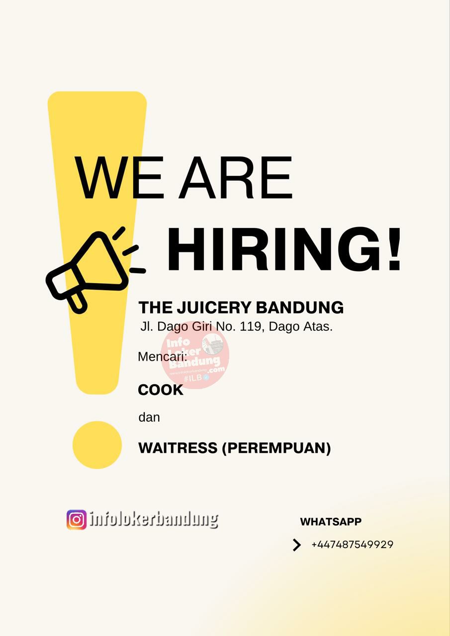 Lowongan Kerja Cook & Waitress The Juicery Bandung Mei 2024