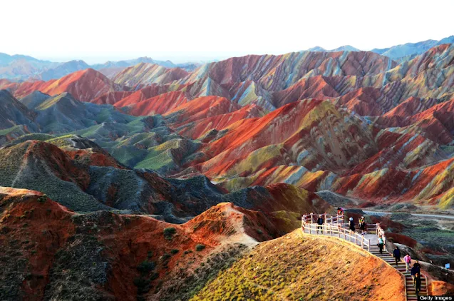 Rainbow Mountains In China's Danxia Landform Geological