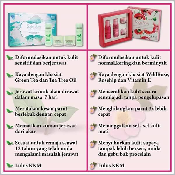 Satin Skinz Facial Acne Cream / Satin Skin Acne Serum / Satin Skinz Facial Green Tean Acne Murah