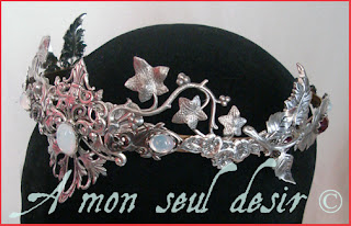 couronne elfique féerique blanche opale A Mon Seul Désir www.amonseuldesir.net elven fairy crown white opal